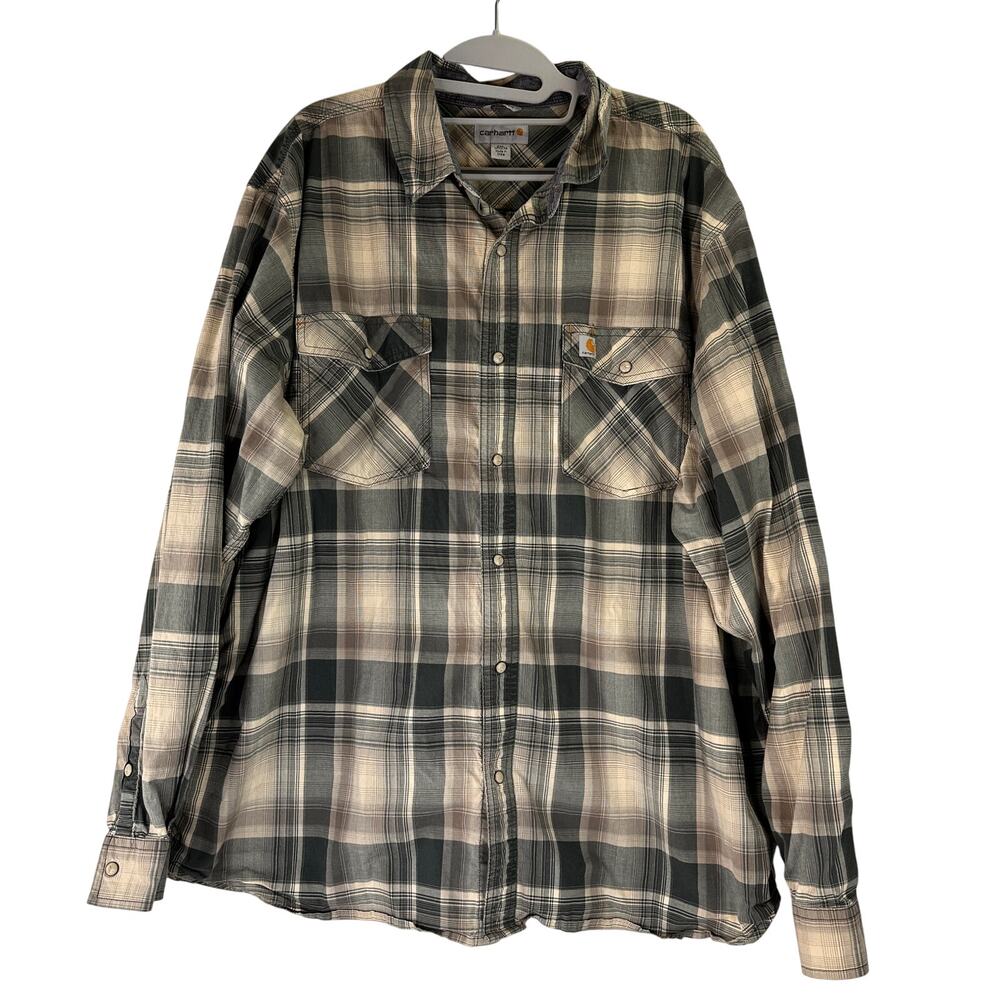 Carhartt Men's Rugged Flex Relaxed Fit Button Up Shirt Size 2XL